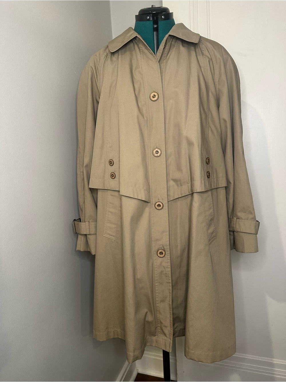Vintage Misty Harbor Women's Tan Beige Trench Coat - Classic Neutral Coat